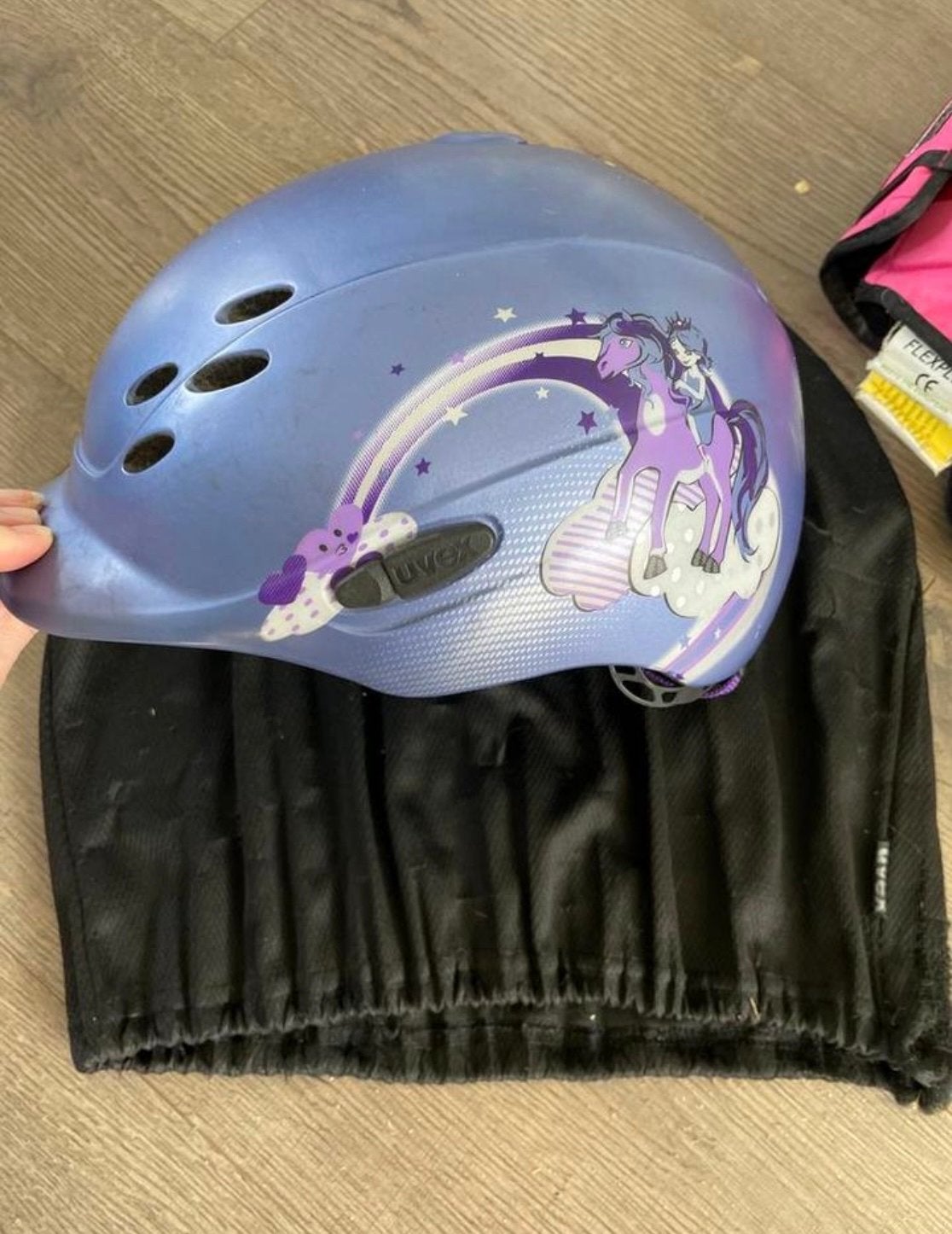 Luxe Uvex kinderfietshelm met eenhoorn design, Ophalen of Verzenden, Gebruikt, XXS, Meisje