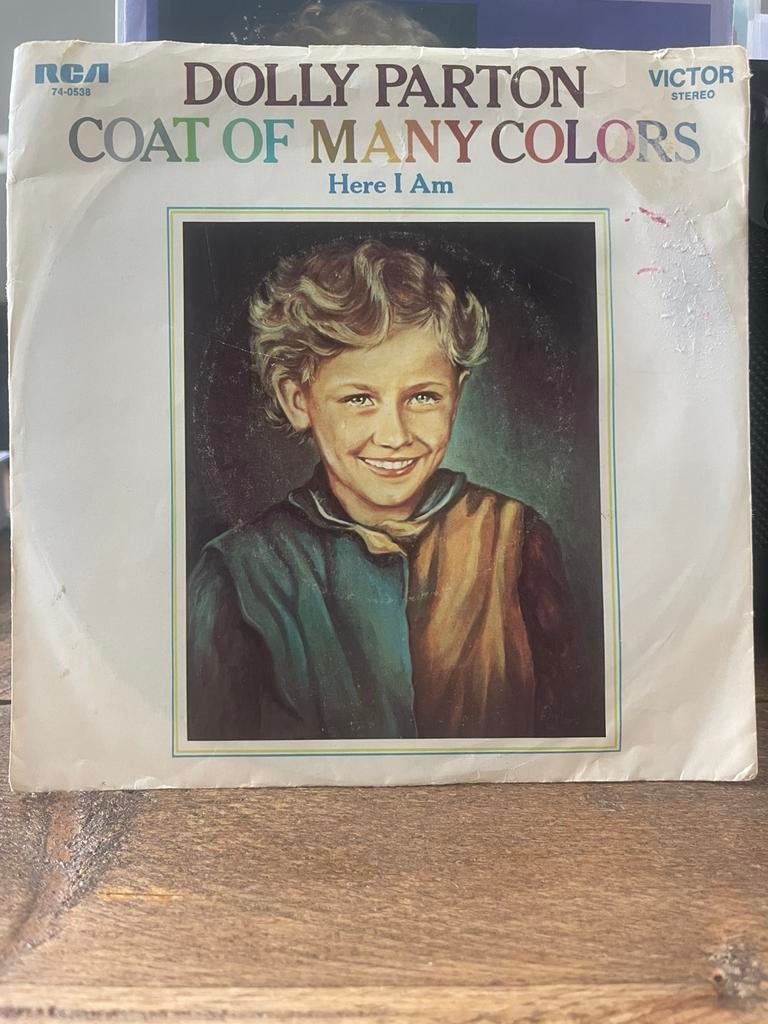 Single - Dolly parton- coat of many colors / here i am 7”, Ophalen of Verzenden, Gebruikt