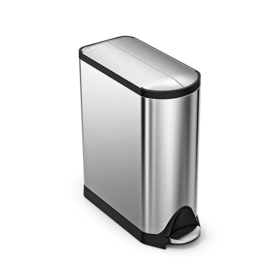 simplehuman Vlinderpedaalemmer 40L Recycler Geborsteld, Ophalen, Met pedaal, 50 tot 75 cm, 40 liter of meer