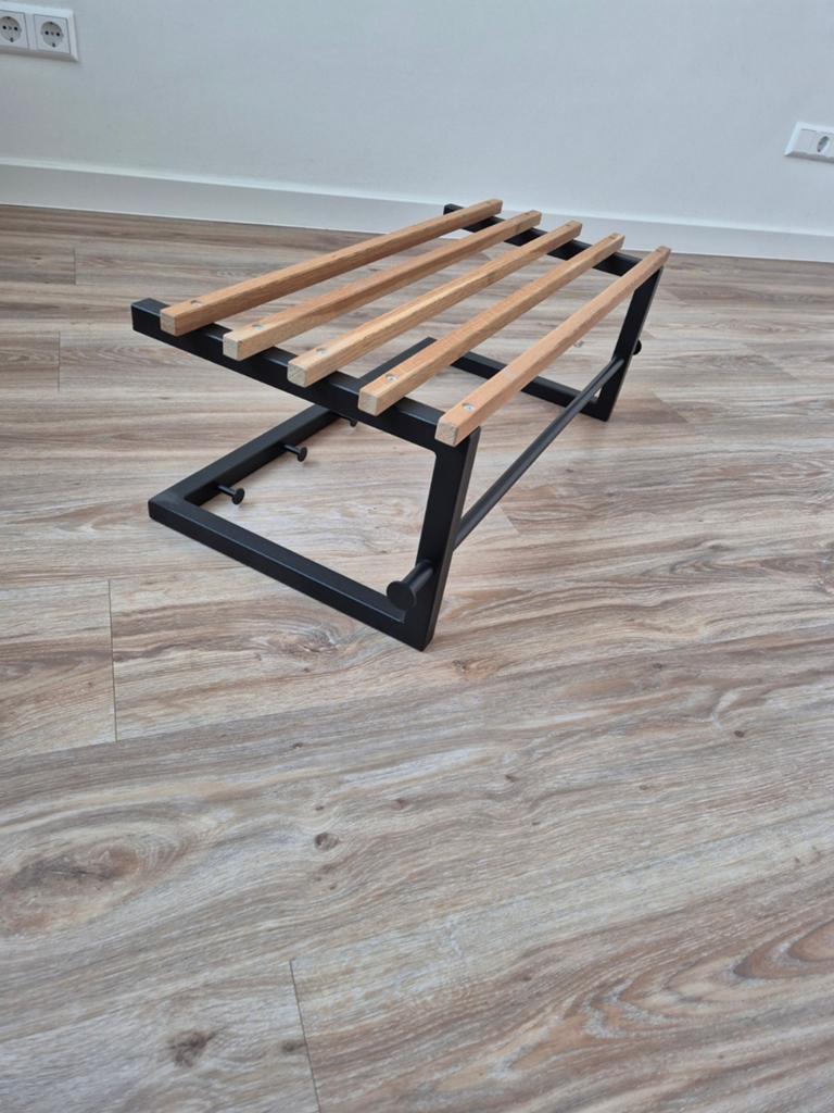 Spinderdesign Marco kapstok - Zwart staal/Eiken hout, Wandkapstok, Gebruikt, Ophalen of Verzenden, Minder dan 100 cm