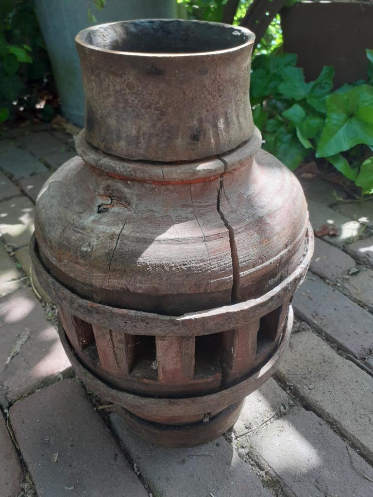 Oud houten wagenwiel naaf - Decoratief binnen/buiten, Ophalen