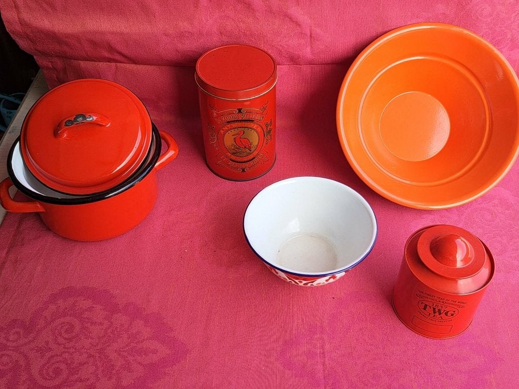 vintage emaille, kookpot, De Roode Pelicaan, schaal, kom..., Ophalen of Verzenden