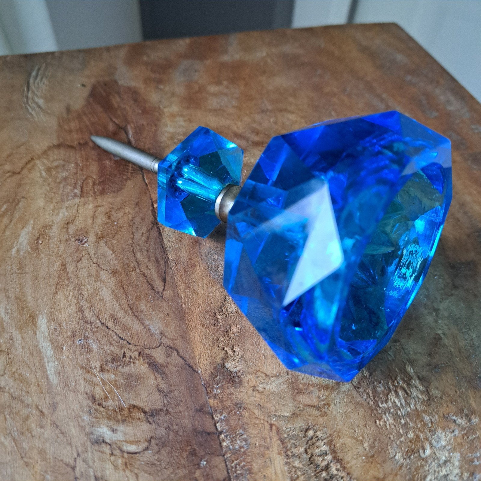 Vintage MCM blauwe bonnenhouder - mooi exemplaar, Vintage, Gebruikt, Blauw, Ophalen of Verzenden