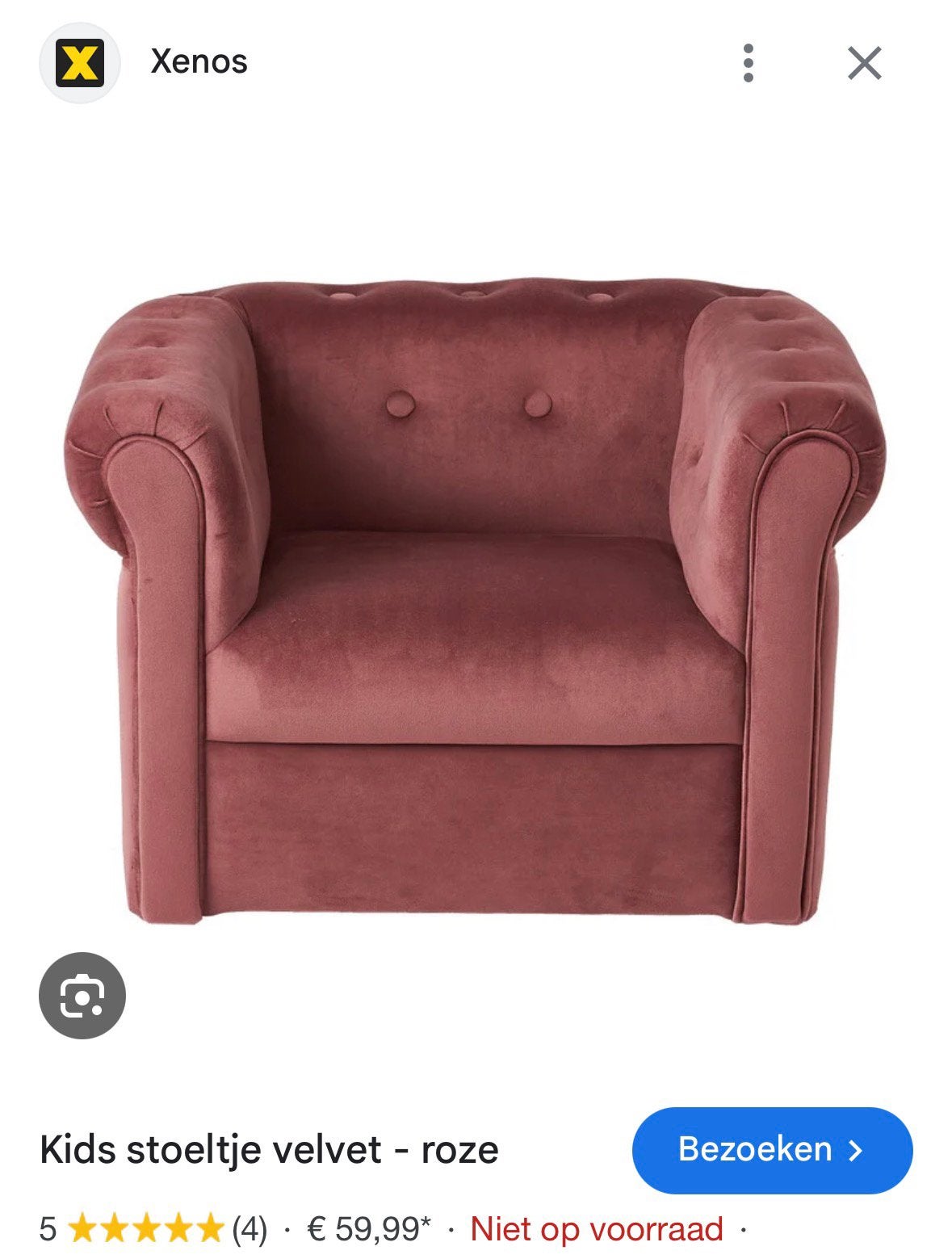 Velvet kinderstoel (Xenos), Ophalen, Overige materialen, Gebruikt, Minder dan 75 cm