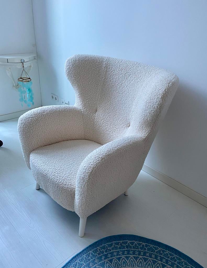 Witte fauteuil, teddy. Fris en ongebruikt., Ophalen, Zo goed als nieuw, 75 tot 100 cm, 50 tot 75 cm