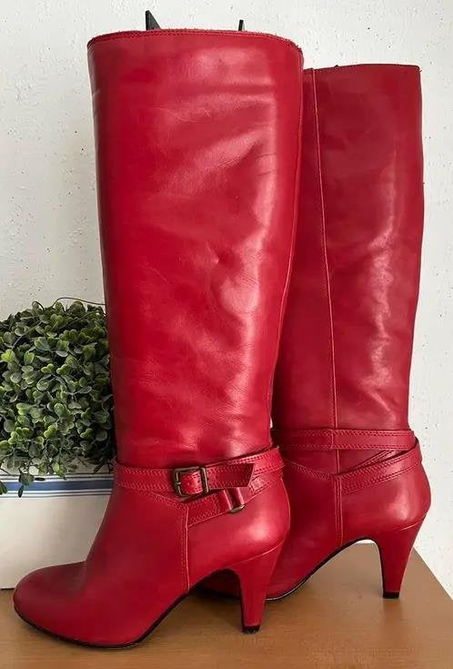 Lavorazione Artigiana rood leren laarzen maat 37 [DMv], Hoge laarzen, Ophalen of Verzenden, Zo goed als nieuw, Rood