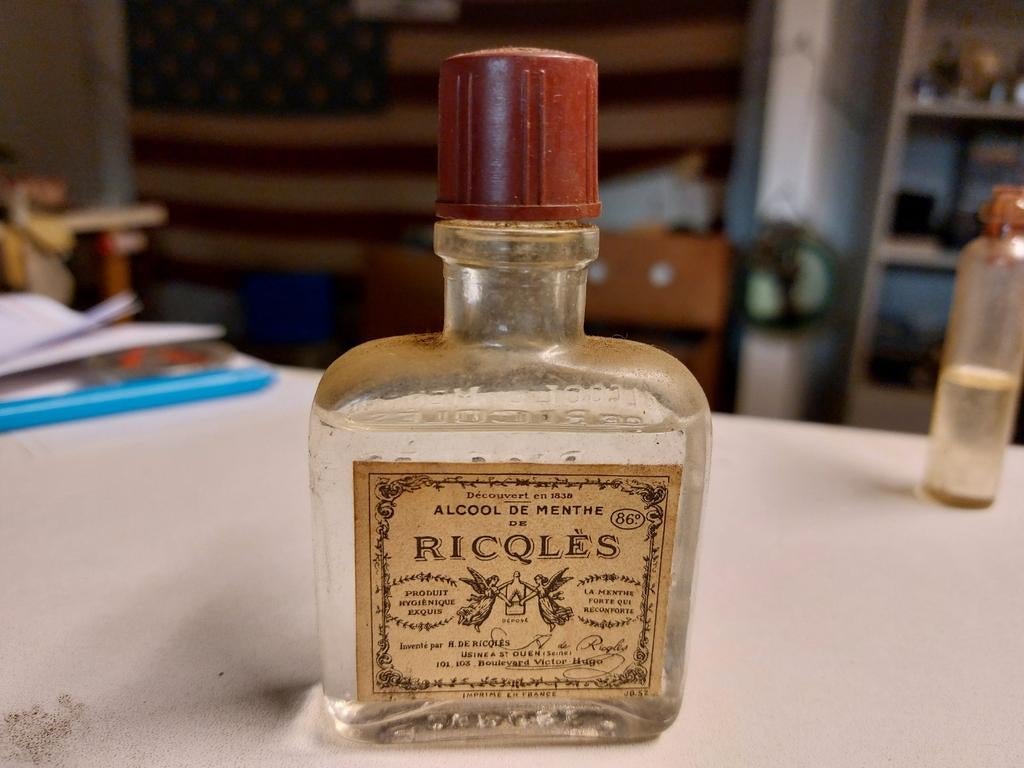 Vintage Ricqlès Alcool de Menthe Flesje ongeopend, Ophalen of Verzenden