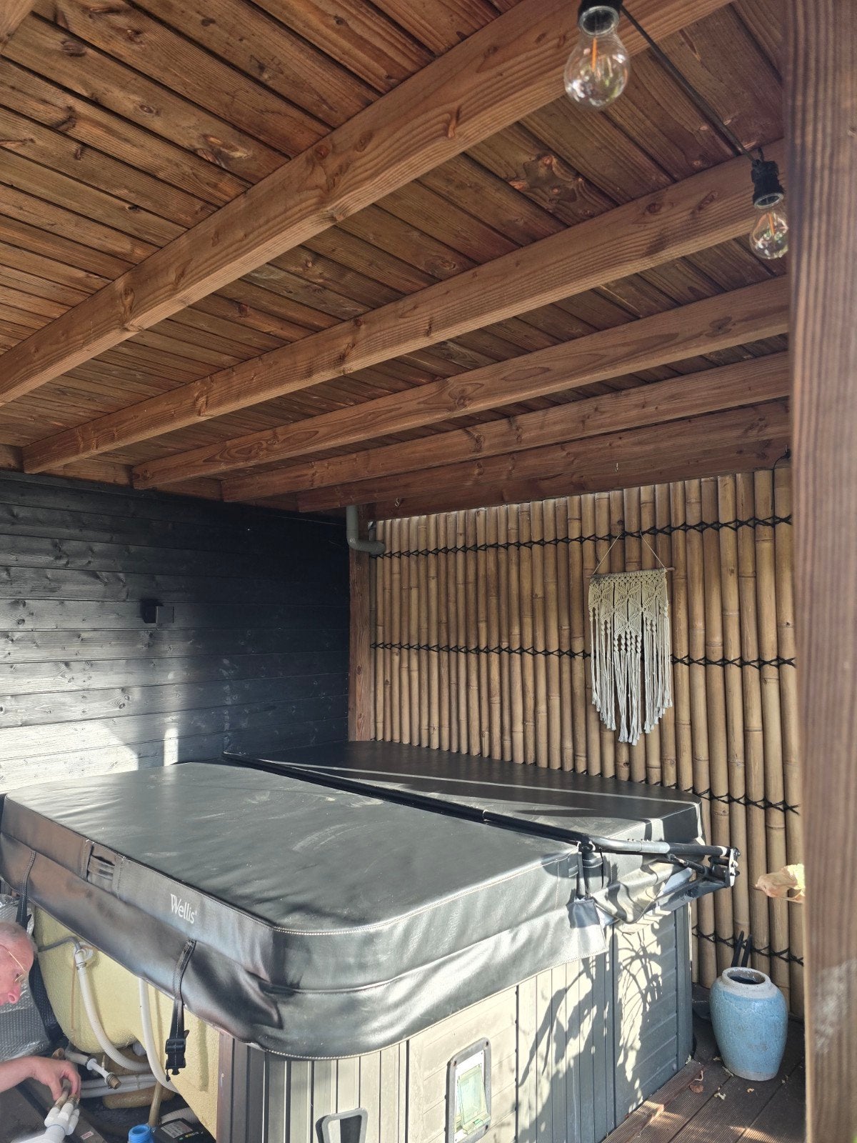 Spa/jacuzzicover 2.00 x 2.03 meter, Ophalen, Gebruikt, Afdekzeil