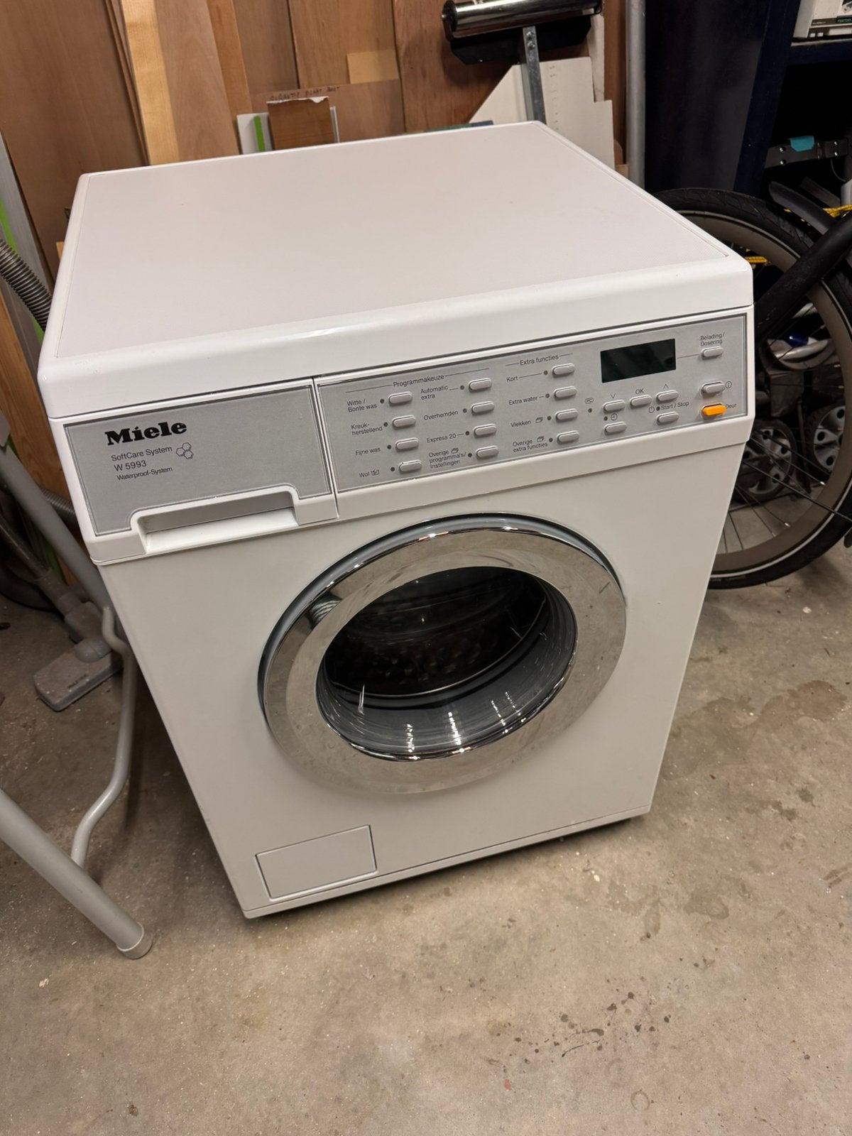Miele W5993 softcare wasmachine 1600 toeren, Ophalen, 6 tot 8 kg, 85 tot 90 cm, 1600 toeren of meer