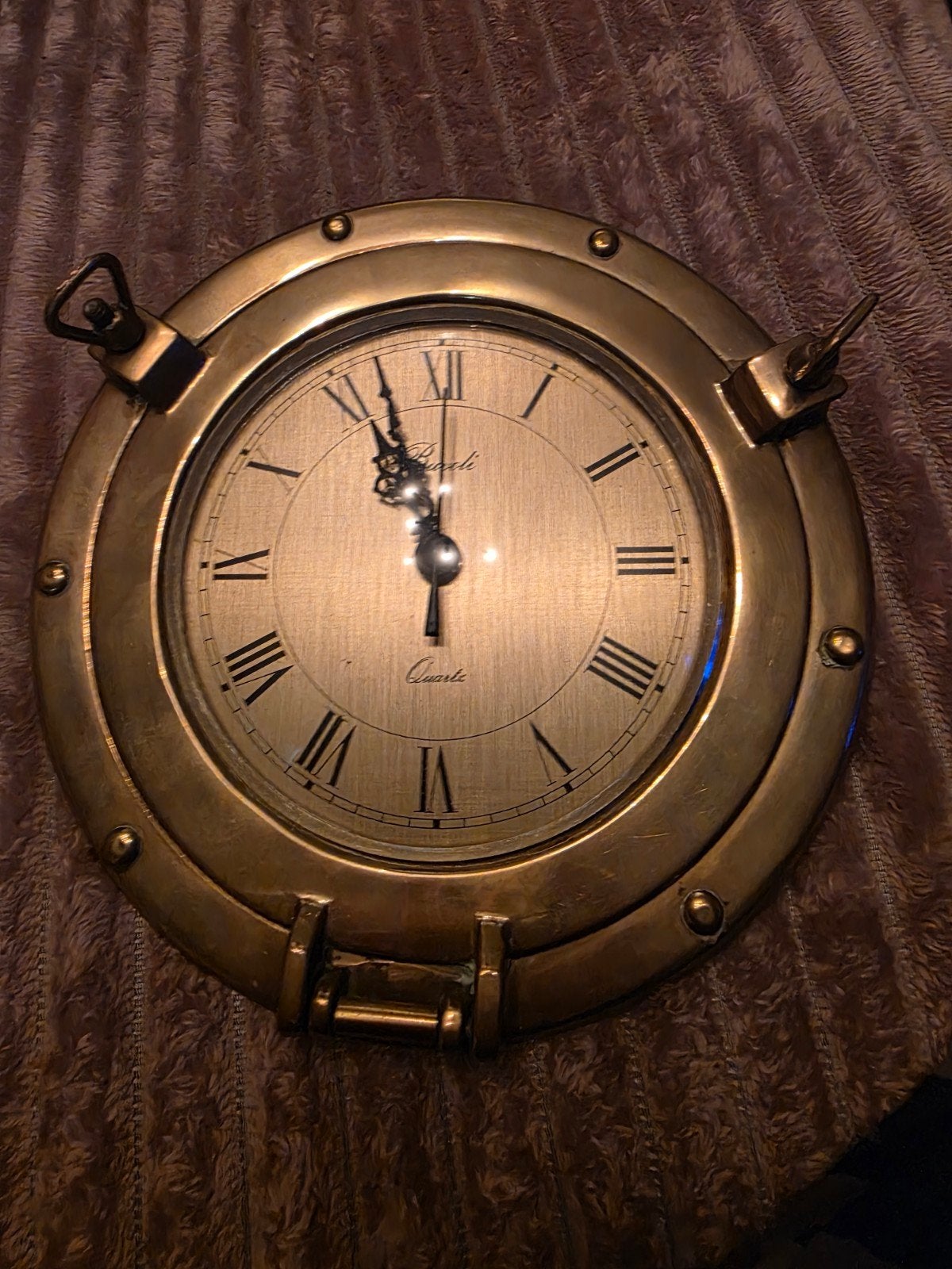 Klok messing 25 cm doorsnede, Ophalen of Verzenden, Wandklok