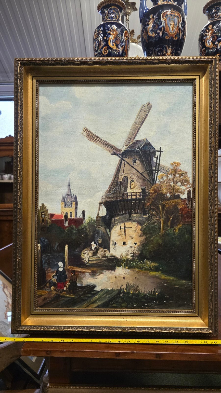 groot antiek schilderij, Ophalen