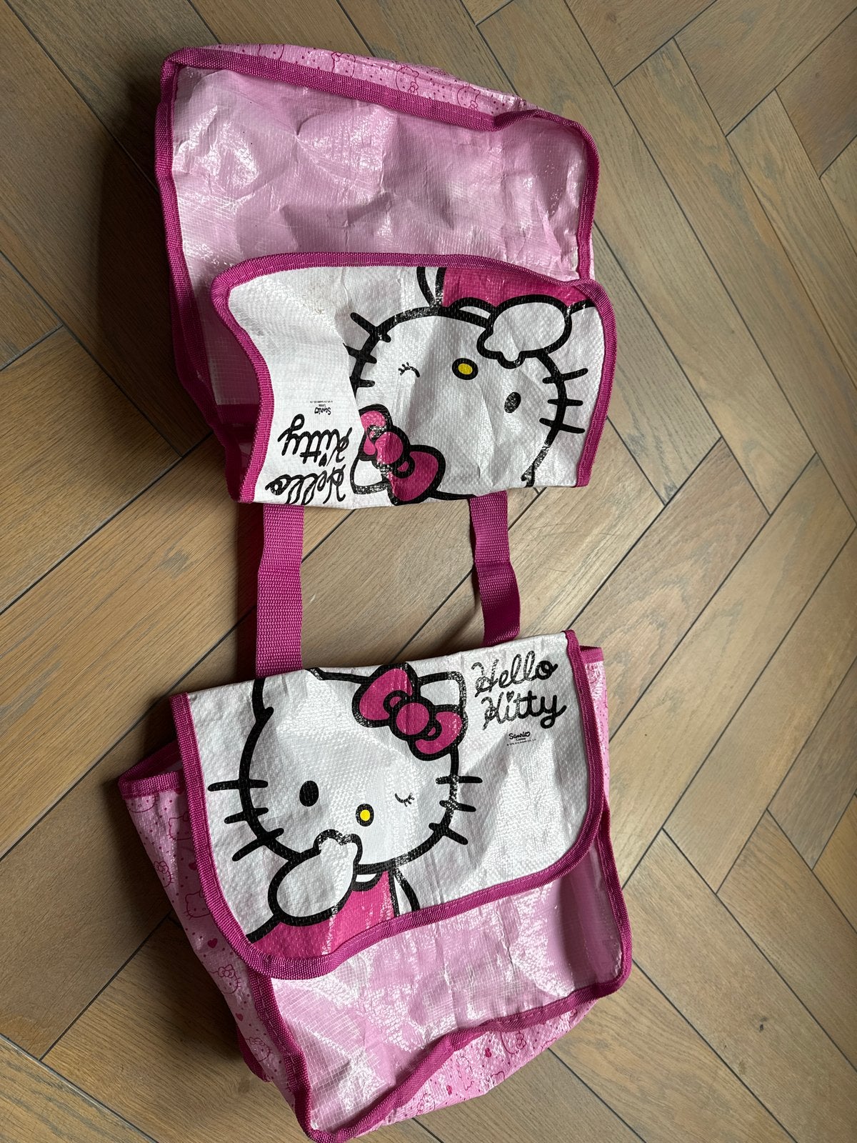 Hello Kitty Kinder Fietstassen - Roze met Klittenband, Ophalen of Verzenden, Gebruikt