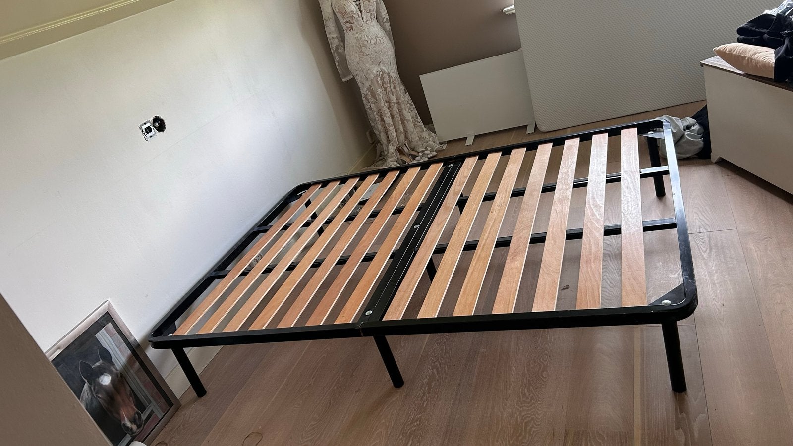 Opklapbaar logeerbed 140x190 cm - gratis Ikea matras, Huis en Inrichting, Slaapkamer | Bedden, Ophalen, Gebruikt, Wit, Tweepersoons