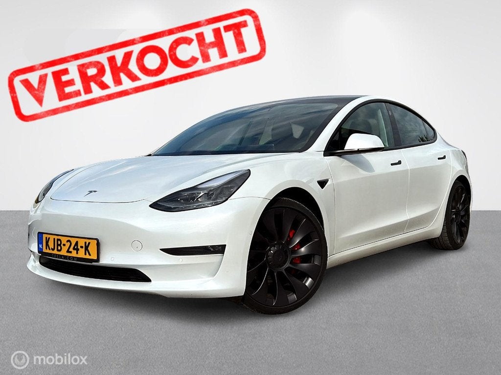 Tesla Model 3 Performance AWD 75 kWh, Auto's, Automaat, Gebruikt, Zwart, 547 km