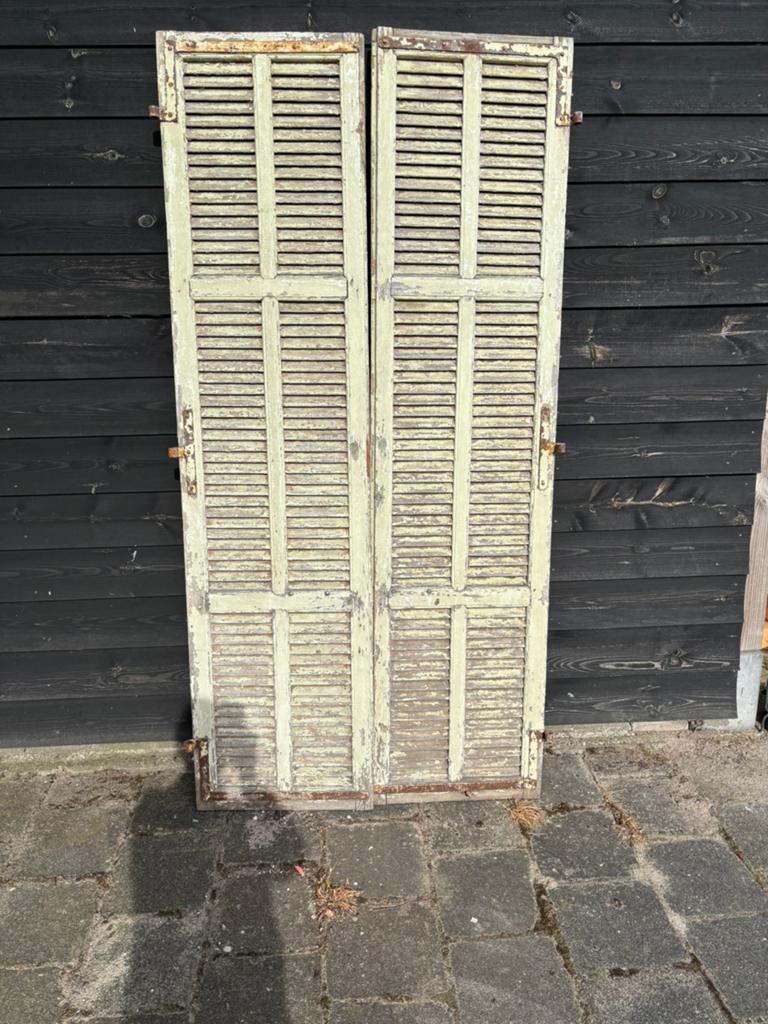 Vintage louvre deuren, Ophalen of Verzenden, Binnendeur, 200 tot 215 cm