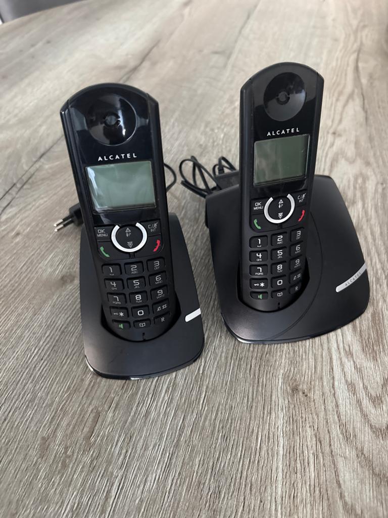 Alcatel F380 Duo DECT telefoonset - Zwart, Telecommunicatie, Vaste telefoons | Handsets en Draadloos, Ophalen of Verzenden, Zo goed als nieuw