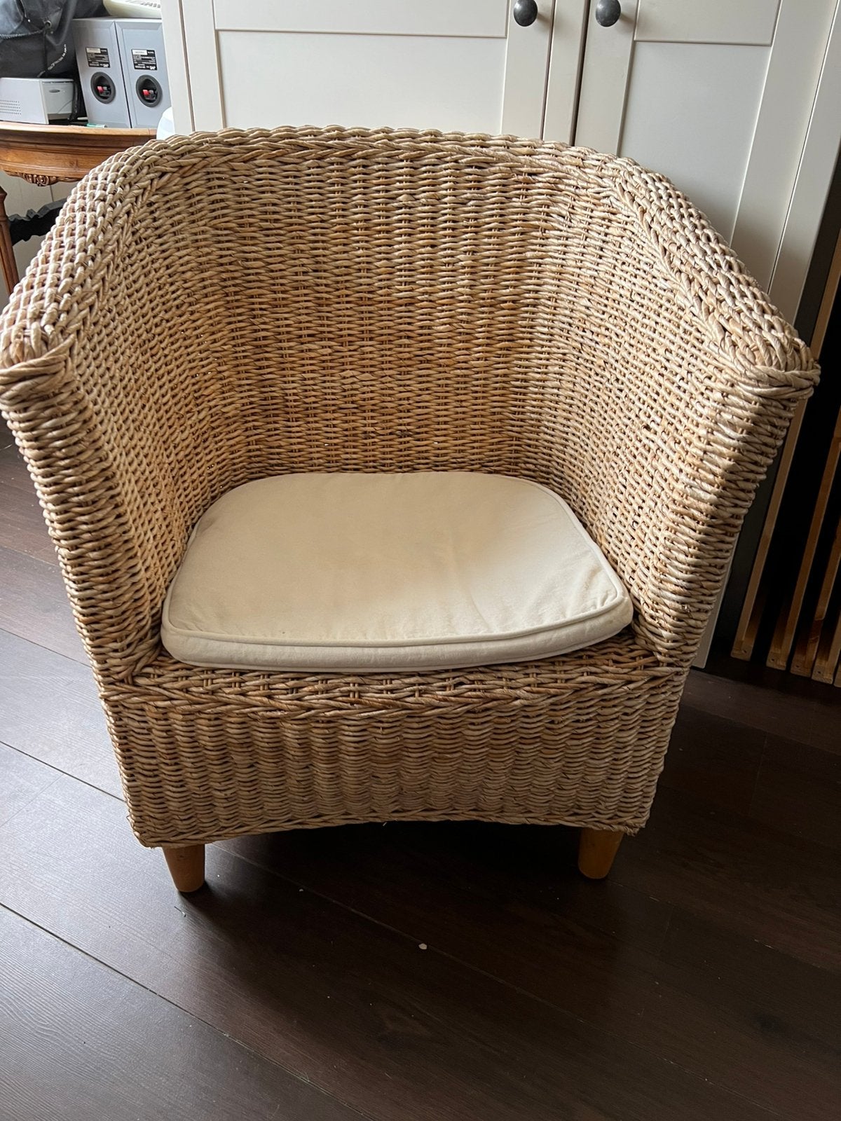 Fauteuil rotan, Huis en Inrichting, Fauteuils, Ophalen, Zo goed als nieuw, 75 tot 100 cm, 50 tot 75 cm