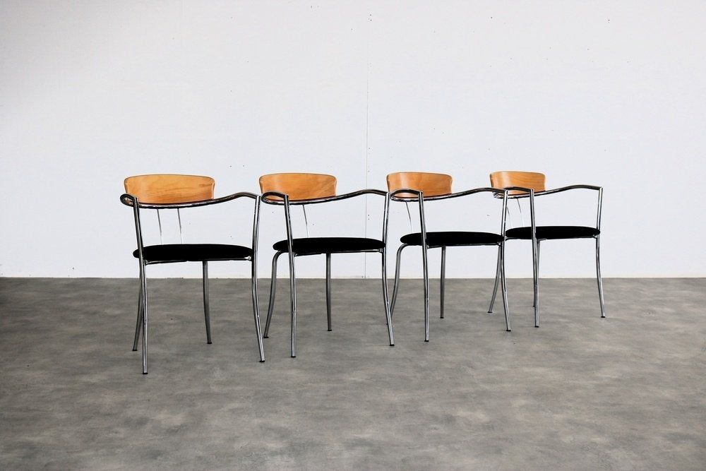 Vintage stoelen | eetkamerstoelen | effezeta | jaren 80, Gebruikt, Bruin, ., Ophalen of Verzenden