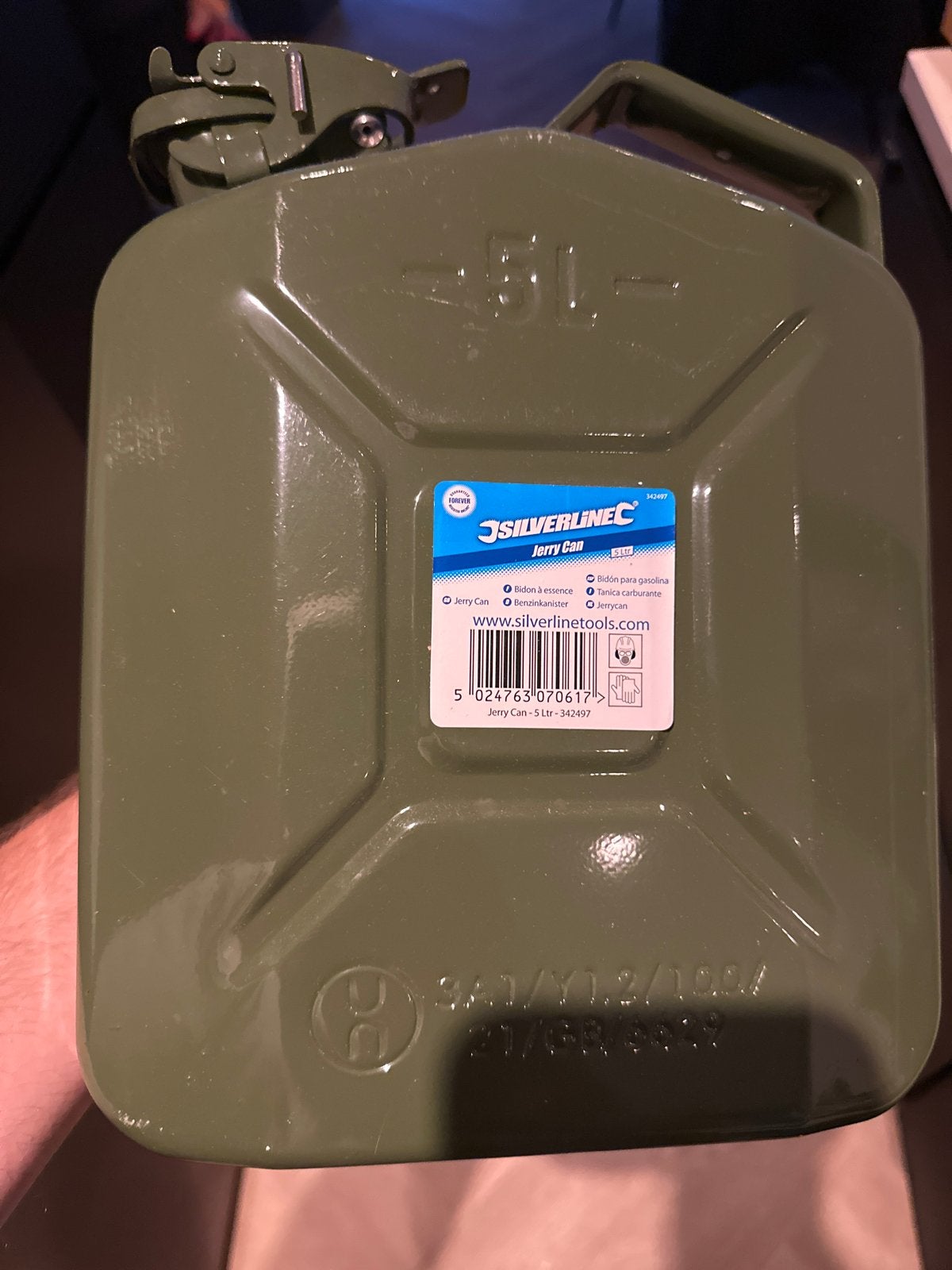 Nieuwe Silverline Jerrycan 5L - Olijfgroen Brandstofkan, Ophalen of Verzenden, Nieuw, Universele onderdelen