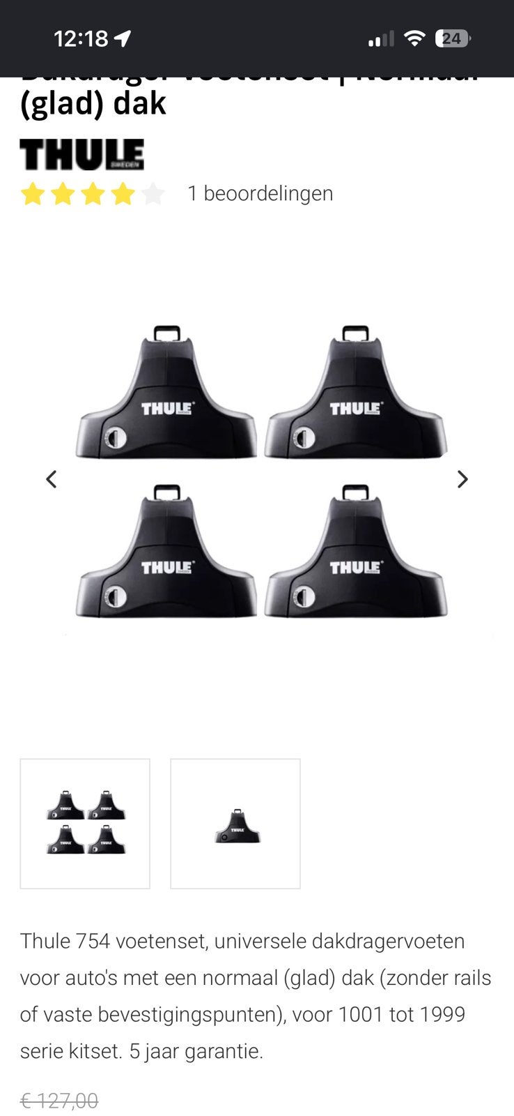 Thule 754 kit, Auto diversen, Ophalen, Gebruikt