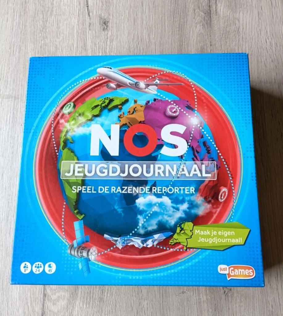 NOS Jeugdjournaal: Speel de Razende Reporter Bordspel, Drie of vier spelers, Verzenden, Zo goed als nieuw, Just Games