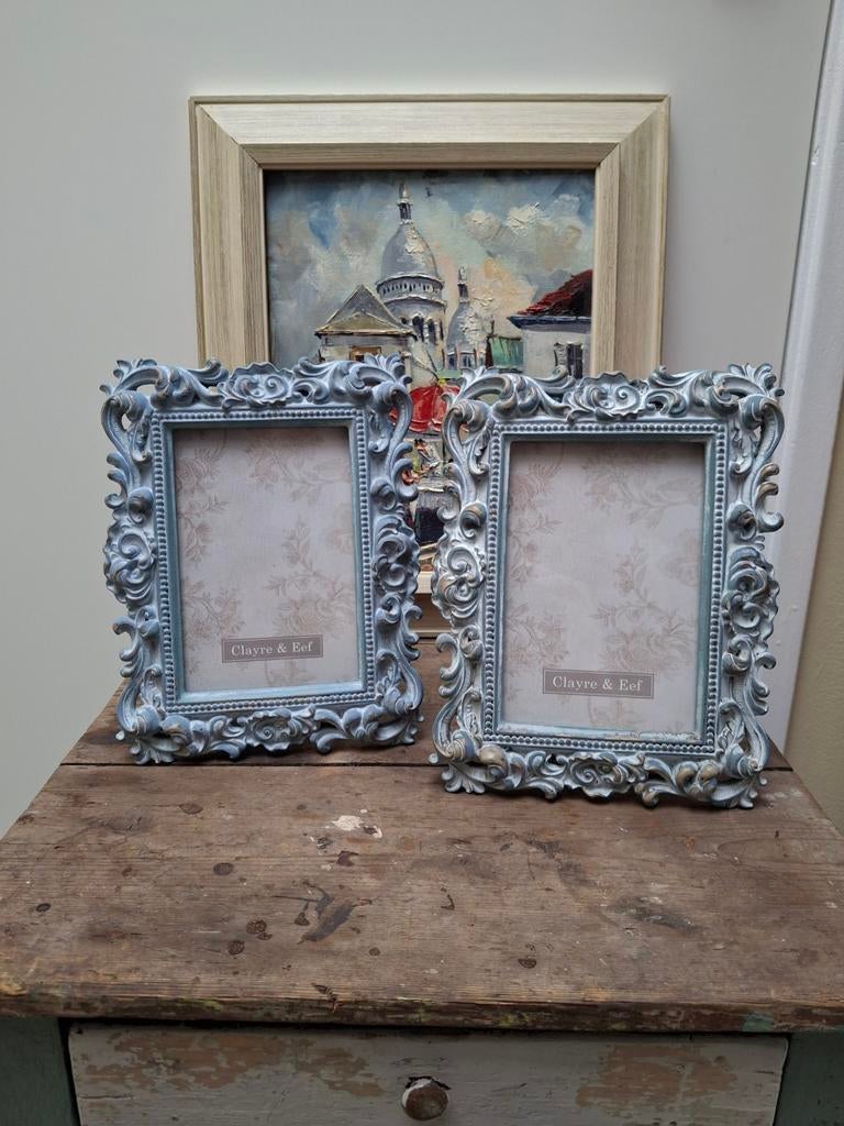 2 Brocante fotolijsten van Clayre & Eef 10x15 cm, Ophalen of Verzenden