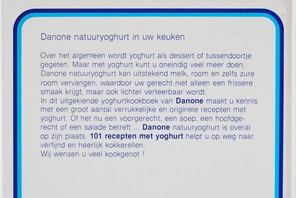 101 recepten met yoghurt - Danone (1981), Verzenden, Zo goed als nieuw