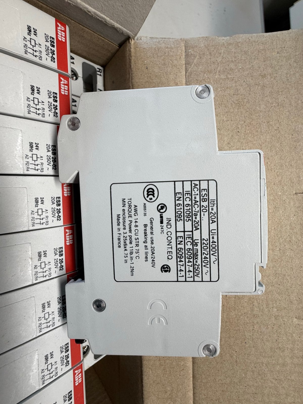 ABB Magneetschakelaar ESB 20-02, 24V~, 2x 250V 20A, Ophalen of Verzenden, Nieuw, ABB, Relais
