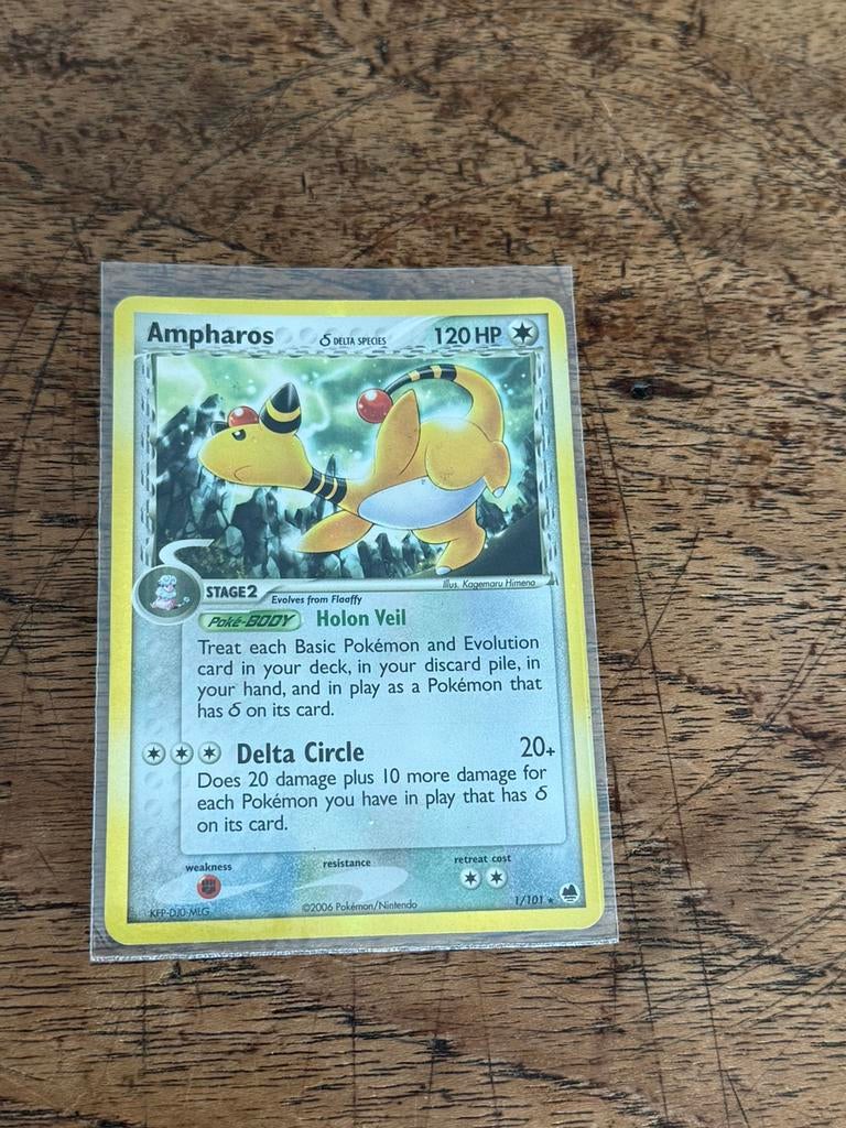 Ampharos #1 Pokemon Dragon Frontiers, Ophalen of Verzenden, Zo goed als nieuw