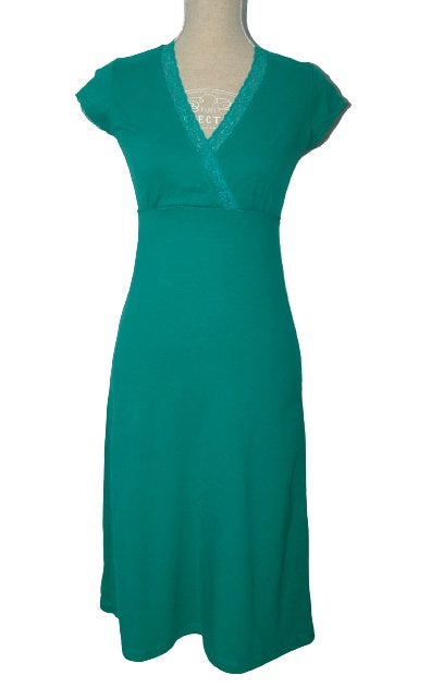 Carola van Benthum jurkje, jurk, groen, Mt. S, Zo goed als nieuw, Knielengte, Maat 36 (S), Groen