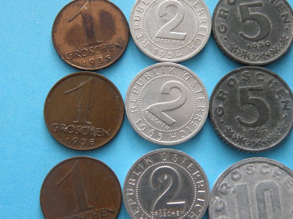 Oostenrijk 9 oude munten, Verzenden, Oostenrijk, Setje