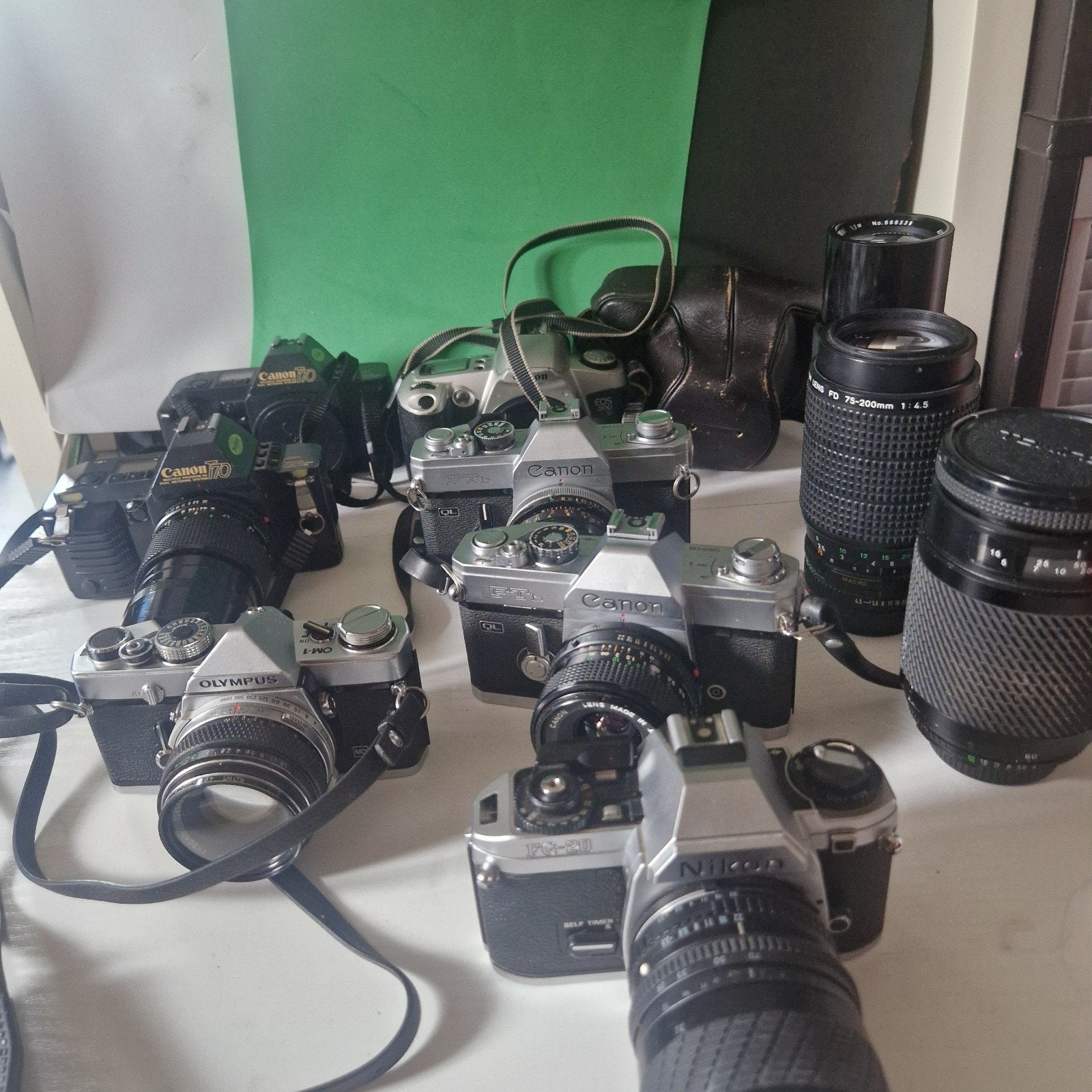 grote set camera nikon olympus canon, Ophalen of Verzenden, Spiegelreflex, Canon