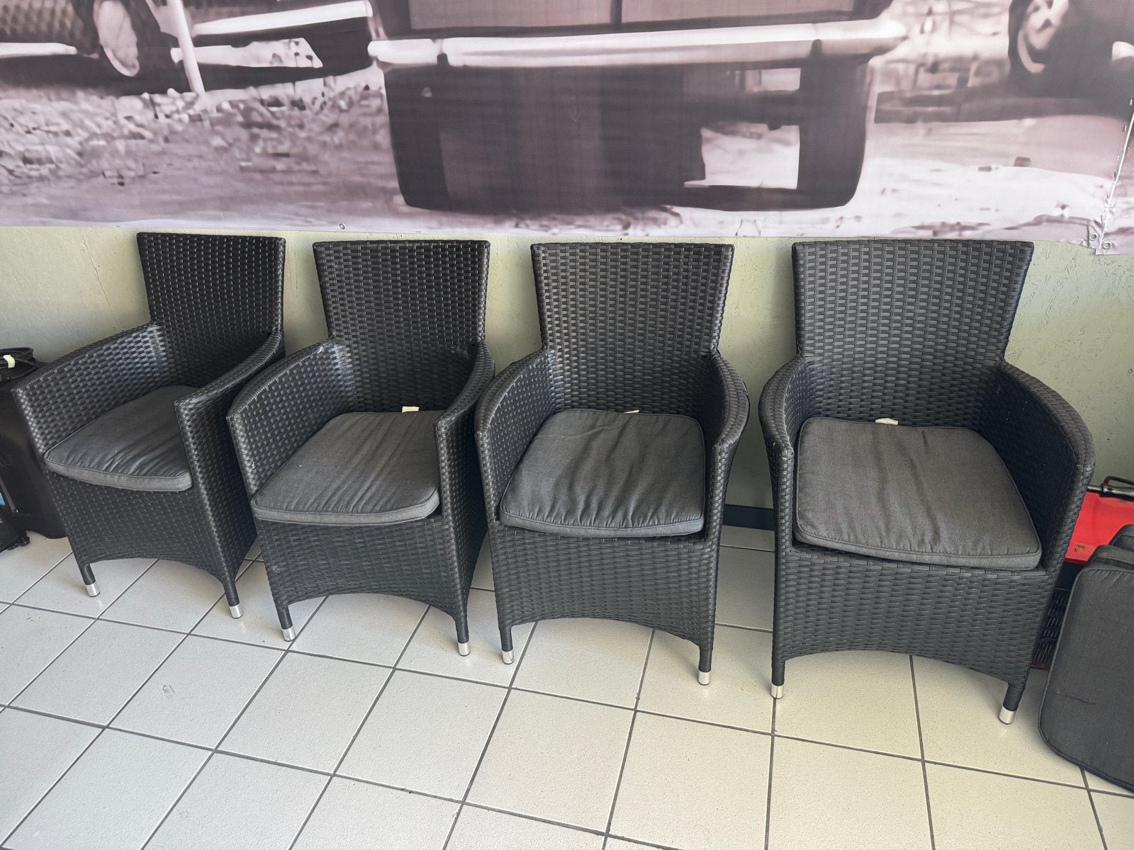 Bois le Duc Wicker Tuinstoel met Kussens, Ophalen of Verzenden, Wicker, A, A