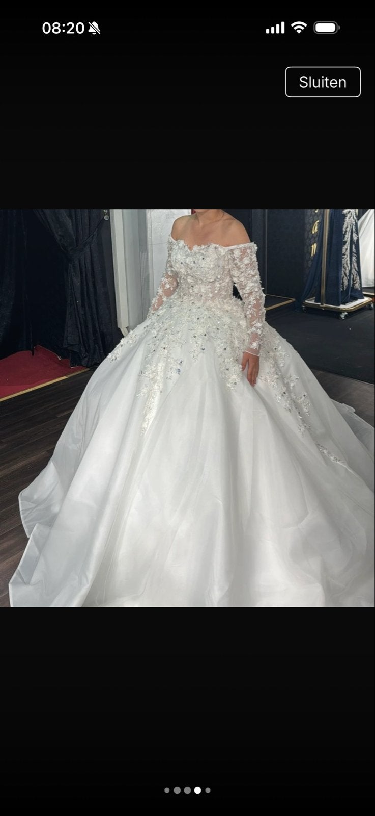 Prachtige Witte Trouwjurk met Kant en Strass, Ophalen of Verzenden, Zo goed als nieuw, Wit, Trouwjurk