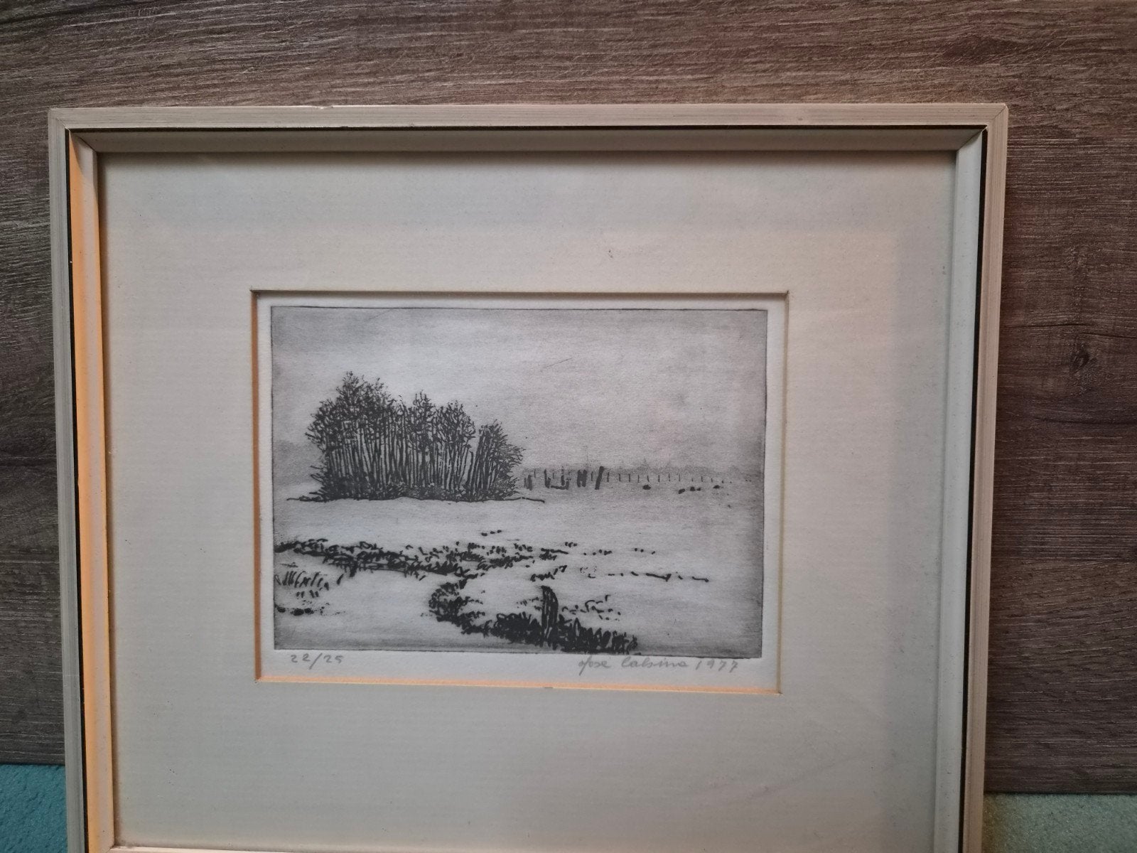 Gesigneerde Ets van José Calasina - Winterlandschap 1977, Antiek en Kunst, Ophalen, Genummerd, Landschap, 1950 - 1999