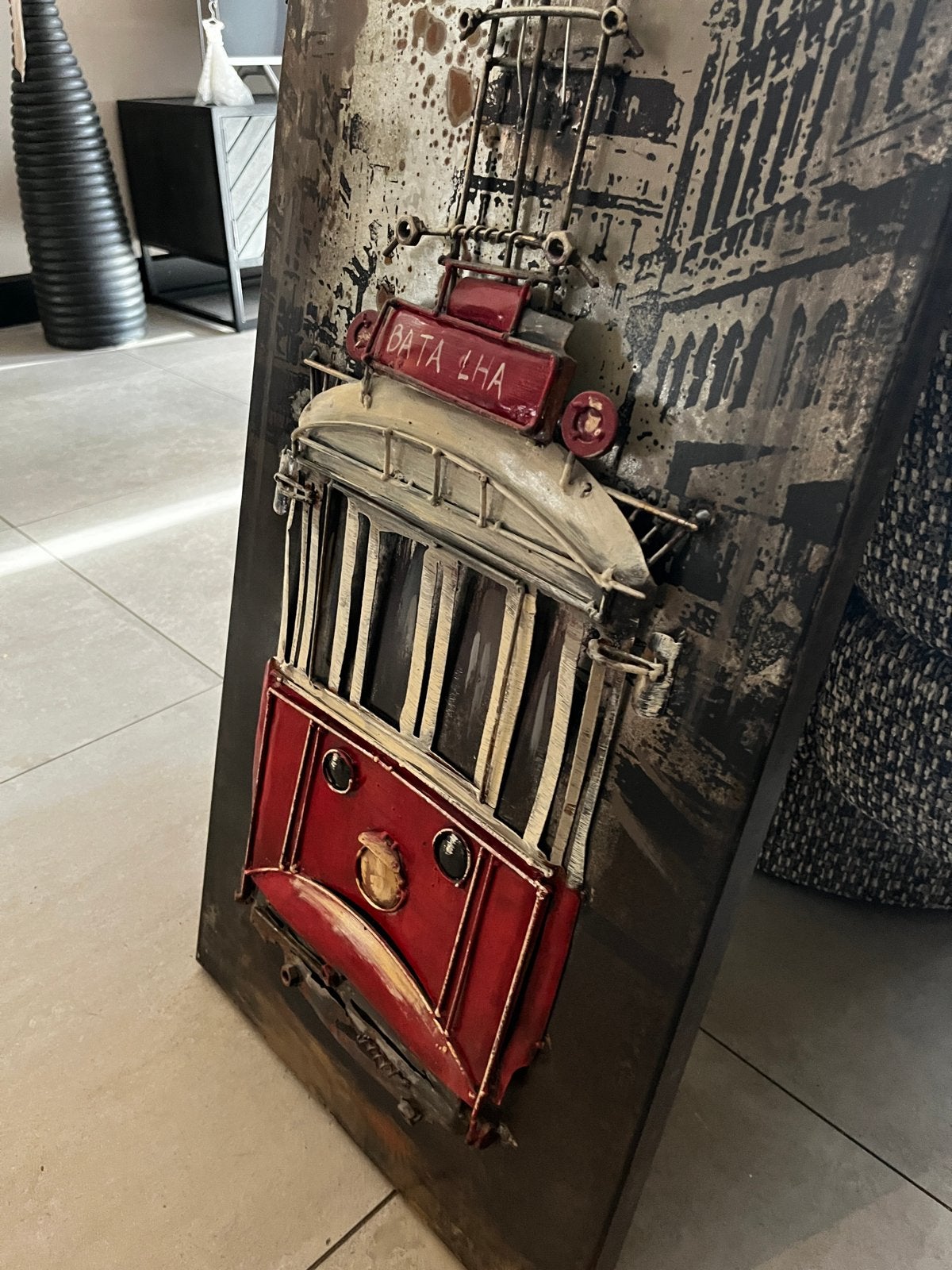 Wanddecoratie Tram 3D Metaal Kunstwerk, Ophalen