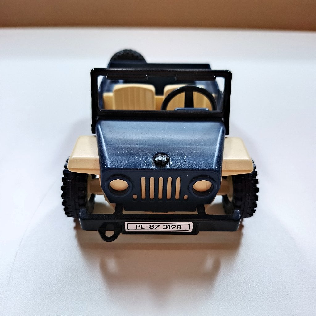 Vintage Playmobil Jeep Blauw 4x4 (geobra 1981 - Set3198), Kinderen en Baby's, Ophalen of Verzenden, Gebruikt