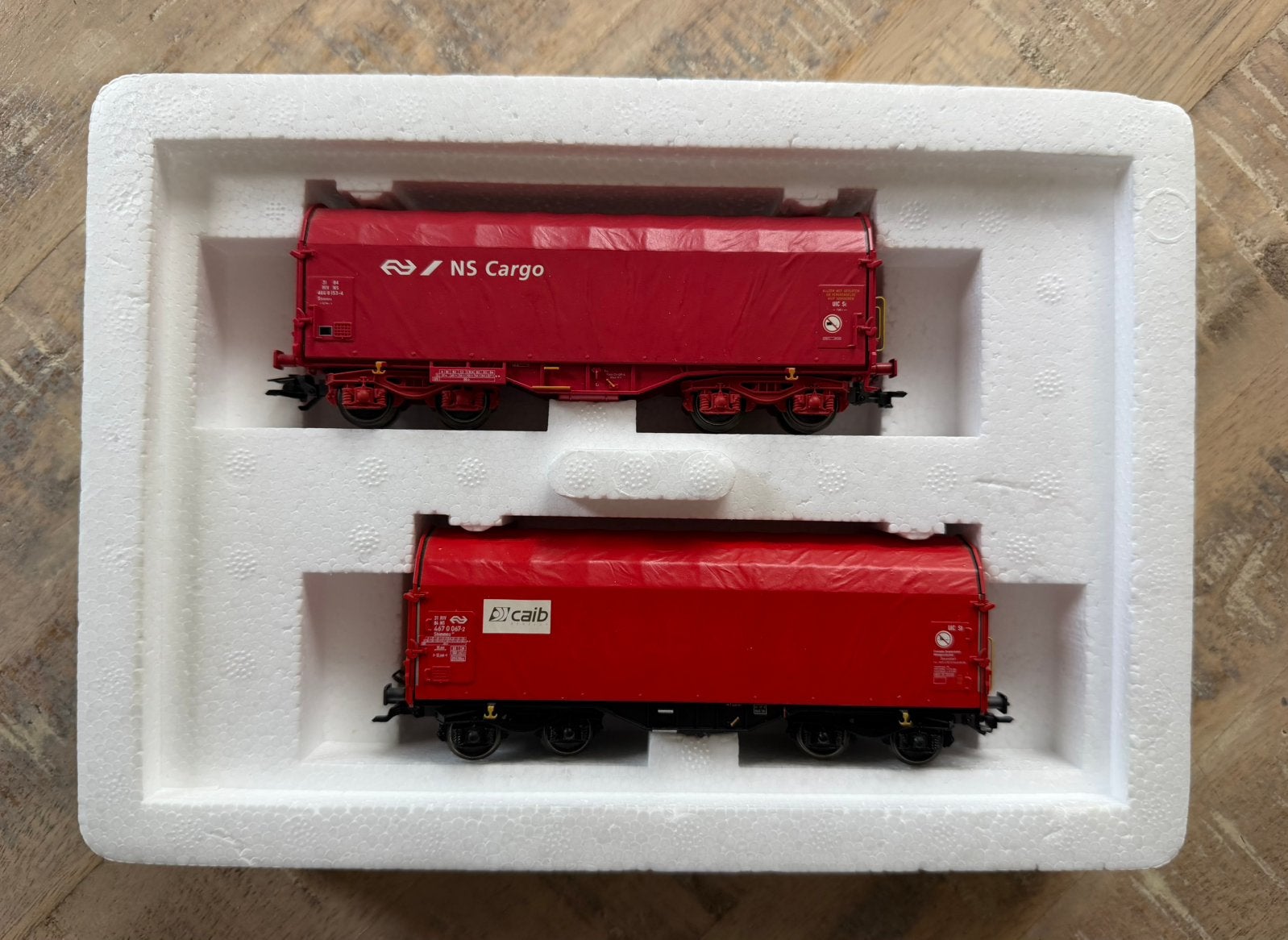Märklin 47208 H0 Set van 2 Coilwagens 'CAIB' van de NS Cargo, Wisselstroom, Wagon, Ophalen of Verzenden, Märklin