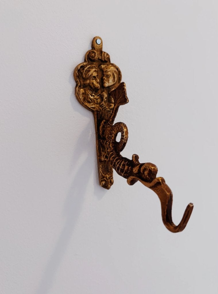 VINTAGE WANDHAAK MESSING | DRAAK, Gebruikt, Wandhaken, -, -