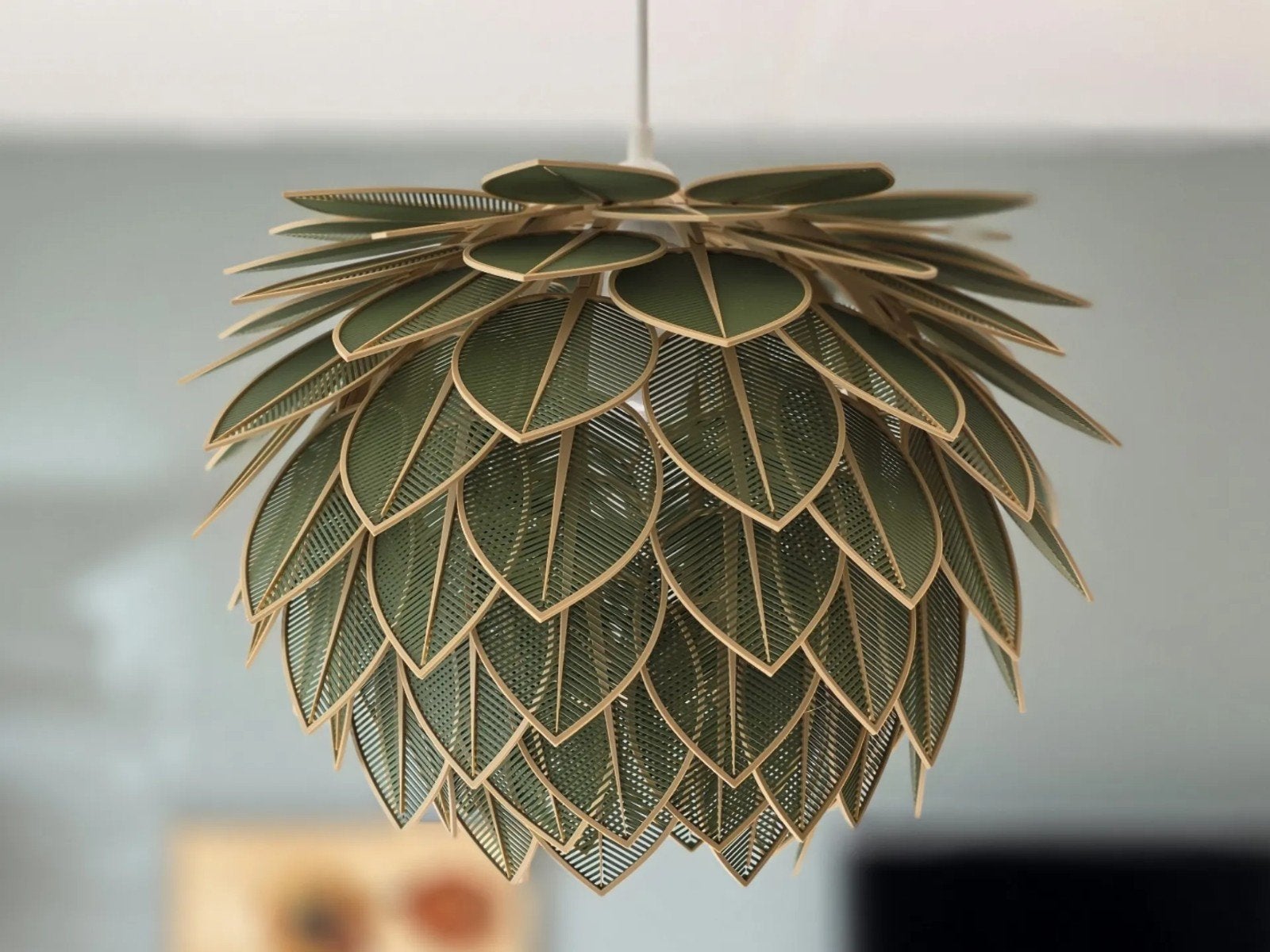Japandi Organische Stijl Leaf hanglamp, Ophalen of Verzenden, Nieuw, Natuurlijk materiaal, Japandi, Organisch, Minimalistisch
