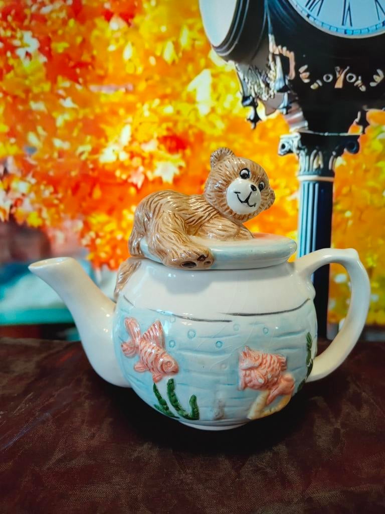 Theepot met beertje (decoratief), Ophalen of Verzenden