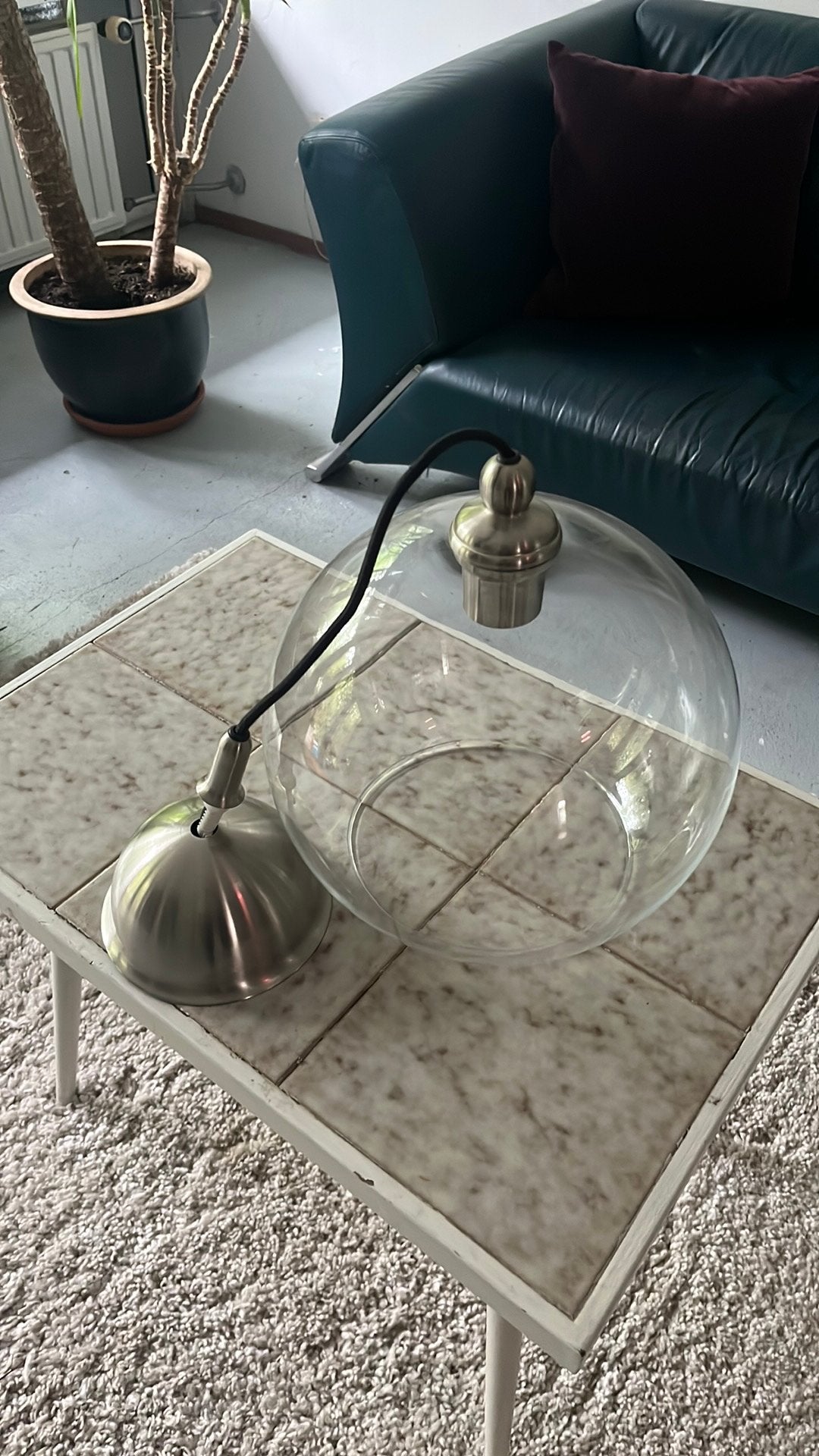 Glazen hanglamp, Ophalen, Zo goed als nieuw