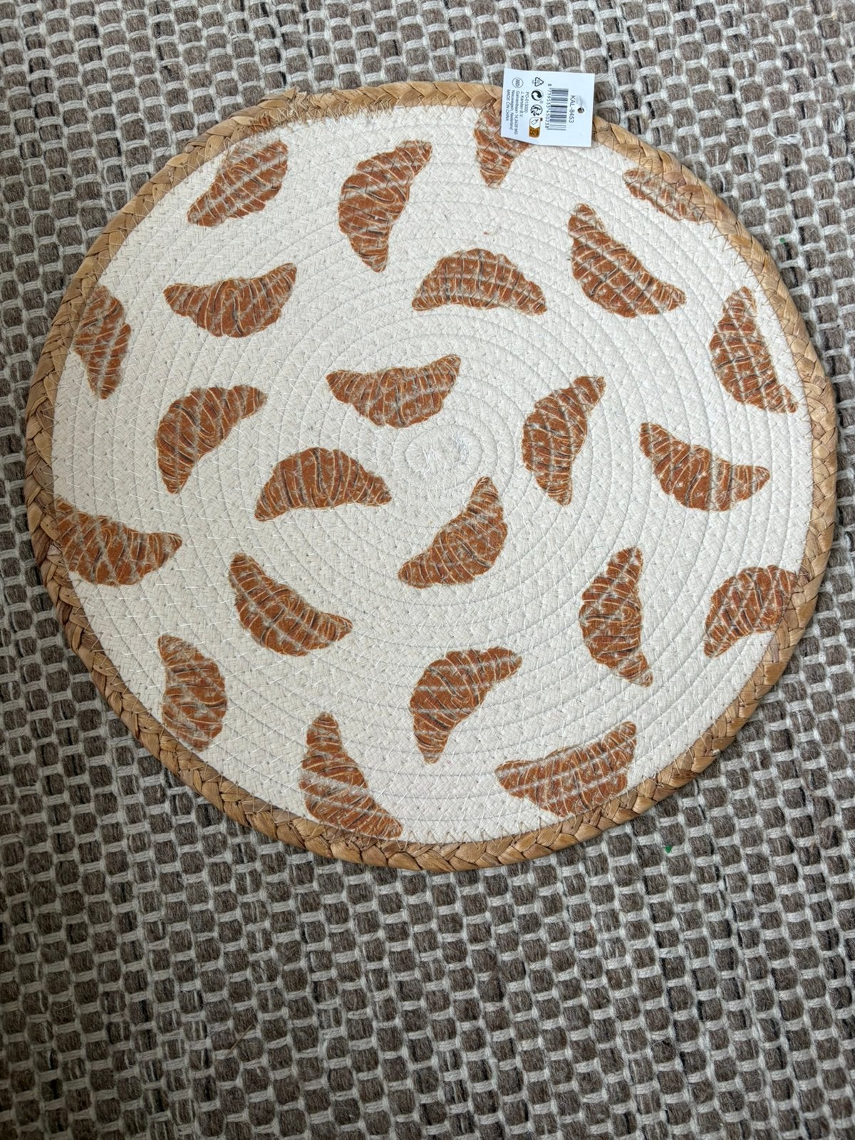 Croissant placemat 🥐, Ophalen of Verzenden, Zo goed als nieuw, Glas of Kopje