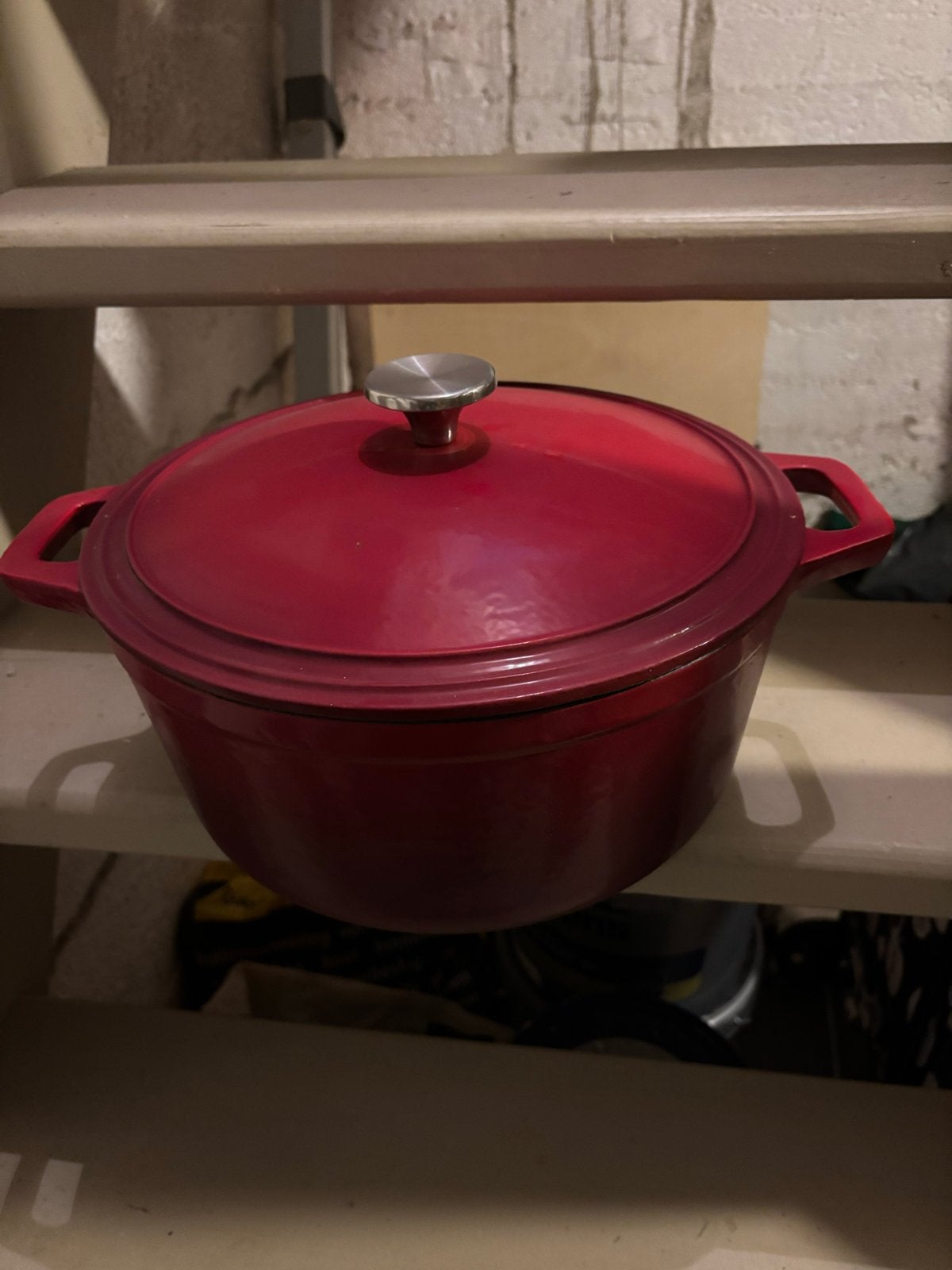 Rode gietijzeren braadpan met deksel, Ophalen, Gebruikt, Met deksel, Overige merken