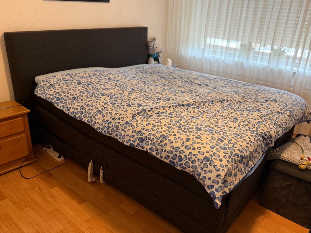 Elektronische Boxspring, Ophalen, Zwart, Tweepersoons, Zo goed als nieuw