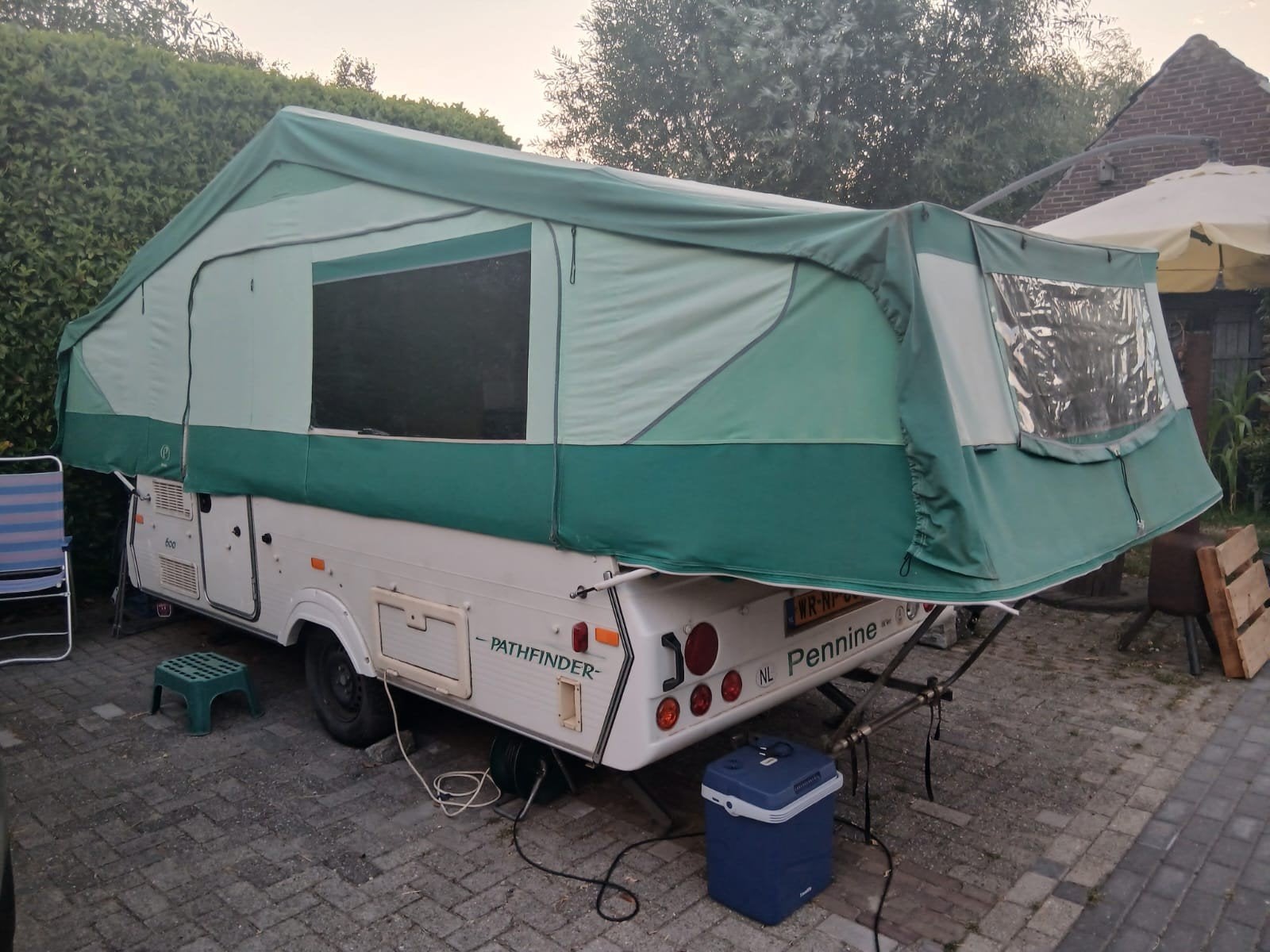 Pathfinder Pennine 600 vouwwagen, Caravans en Kamperen, Aanwezig, Tot en met 4, Groen, Ophalen