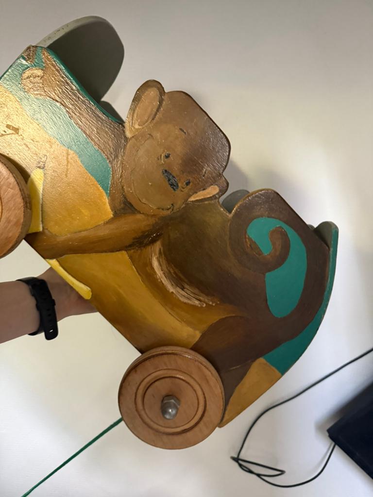 houten hand geschilderd wagentje, Ophalen, Zo goed als nieuw