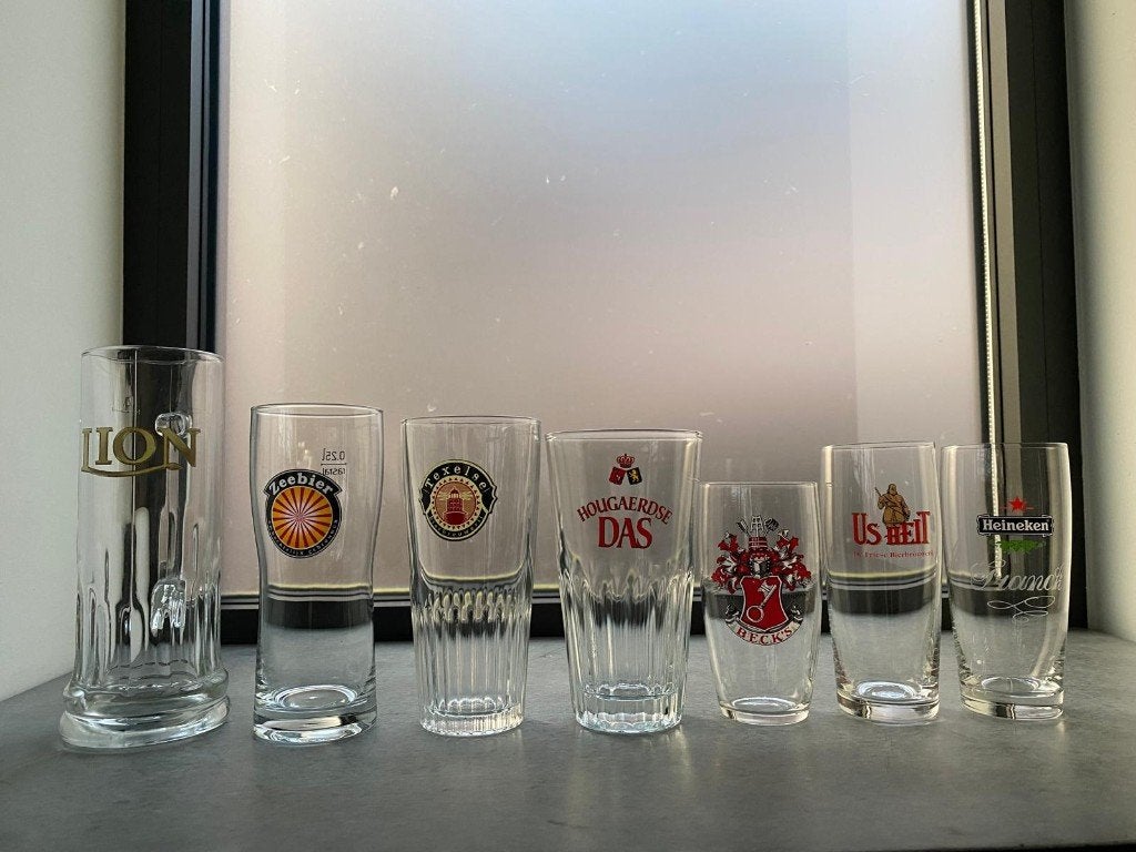 enkele losse bierglazen voor verzamelaar, Ophalen of Verzenden, Nieuw, Glas of Glazen, Overige merken