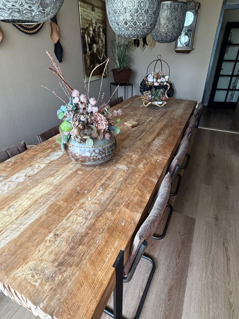 Grote eettafel 300x100 cm met optioneel 8 stoelen, Huis en Inrichting, Tafels | Eettafels, 100 tot 150 cm, 200 cm of meer, Ophalen of Verzenden