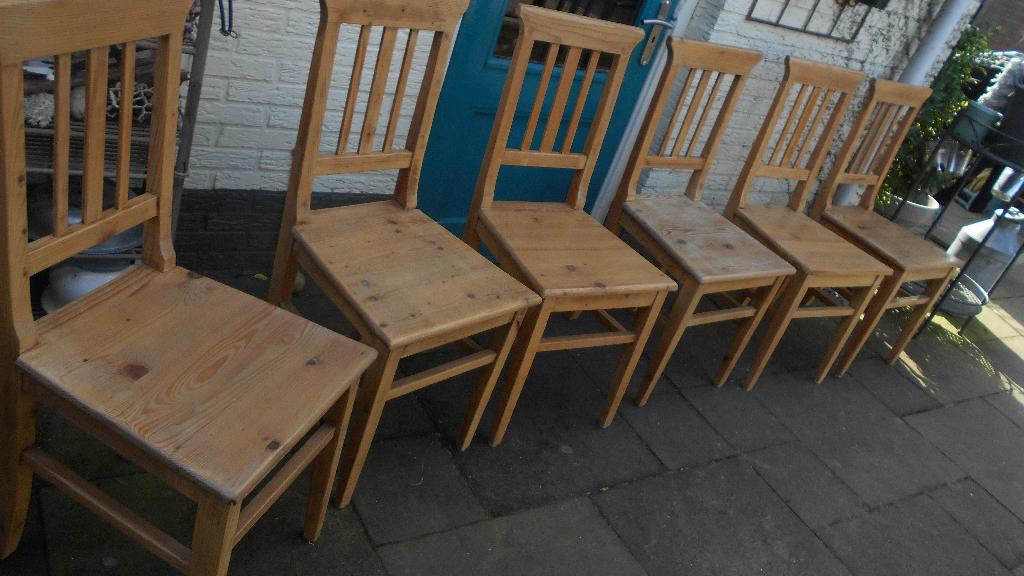 6 grenen stoelen landelijk kwaliteit grenen keuken kamer, Huis en Inrichting, Stoelen, Ophalen, Gebruikt, Vijf, Zes of meer stoelen